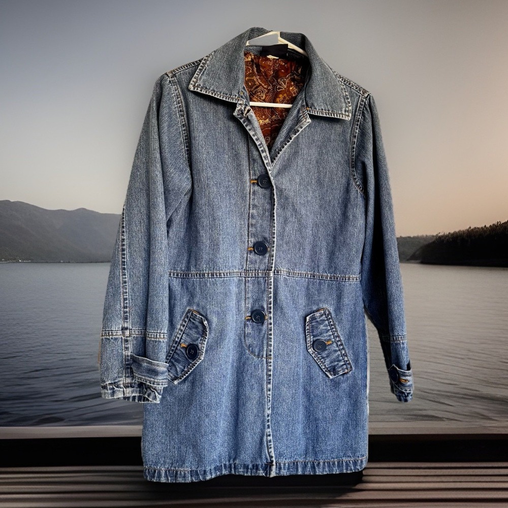 VTG y2k Bill Blass Jeans Women's Denim Jean blazer Jacket Sz S Beautifully Lined